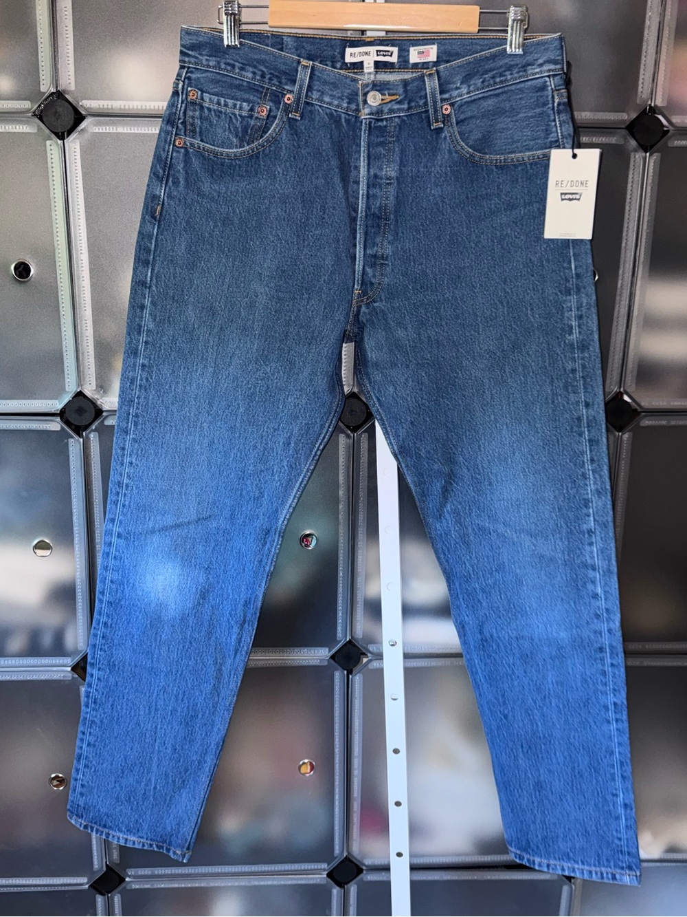 RE/DONE x LEVI'S 001-3MSTRTAPE Indigo Straight Taper Jeans Size 32